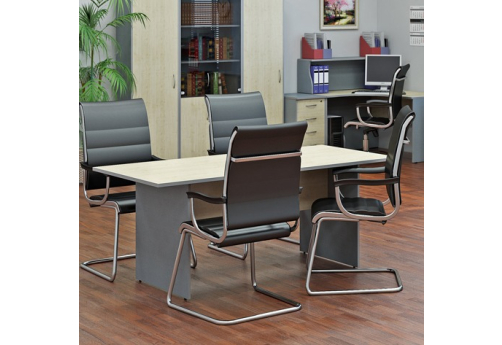 Стол для переговоров Комби Клен, цвет клен металлик