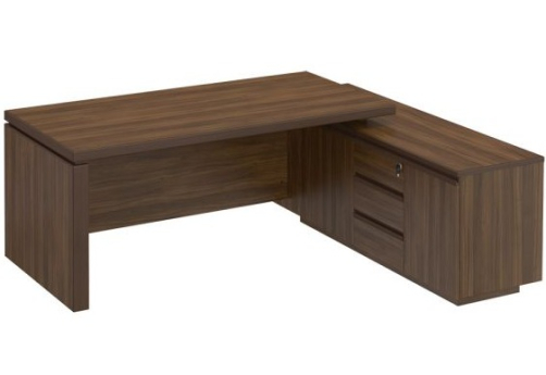 Стол руководителя на опорной тумбе Фиеста, цвет орех
