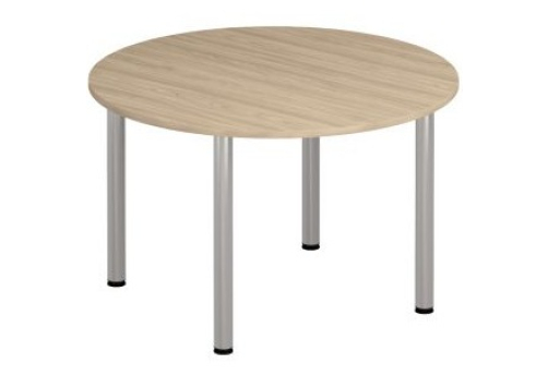 Стол для переговоров круглый на хромированных опорах Тарли Хром, цвет вяз светлый