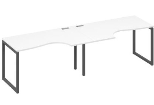 Рабочая станция эргономичная (2х140) Мира Одри, цвет белый премиум + антрацит