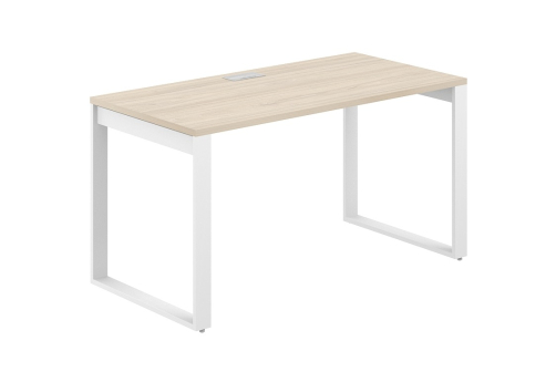 Стол рабочий с лючком Фламинго, цвет акация + белый