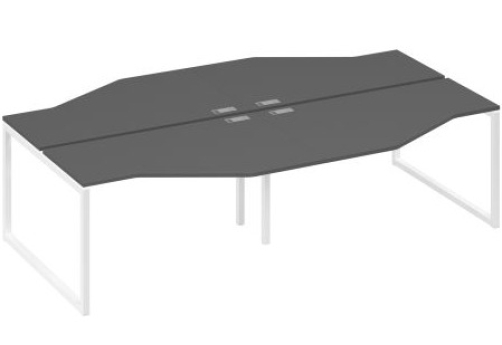 Рабочая станция эргономичная (4х140) Мира Одри, цвет антрацит премиум + белый