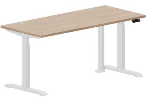 Стол регулируемой высоты (2 заглушки) Бенет, цвет светлый дуб + белый