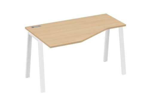 Стол эргономичный левый Мира Трио, цвет натуральный дуб + белый