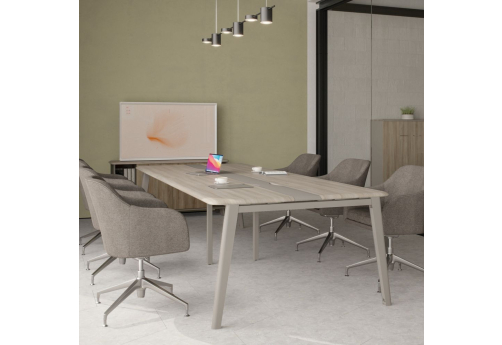 Стол для переговоров Види Металл, цвет мокко + вяз