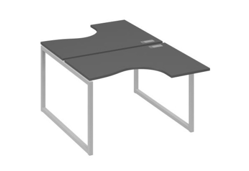 Рабочая станция эргономичная (2х120) Мира Одри, цвет антрацит премиум + серый