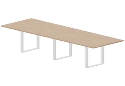 Стол для переговоров Бронкс Конференц, цвет светлый дуб + белый