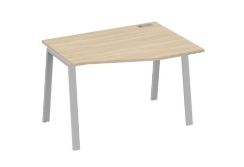 Стол эргономичный правый 120 Мира Трио, цвет дуб скандинавский + серый
