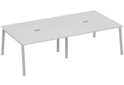 Стол для переговоров Мира Трио, цвет серый + серый