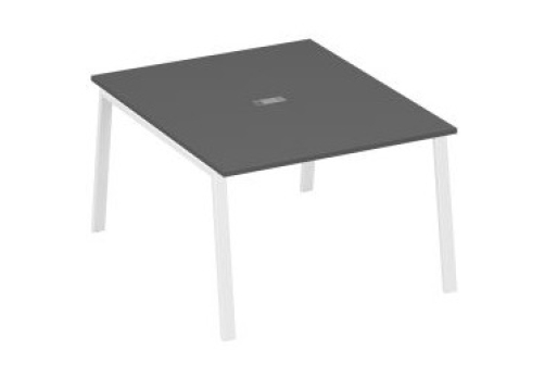 Стол для переговоров Мира Трио, цвет антрацит премиум + белый