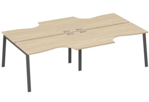 Станция рабочая эргономичная 4х140 Мира Трио, цвет дуб скандинавский + антрацит