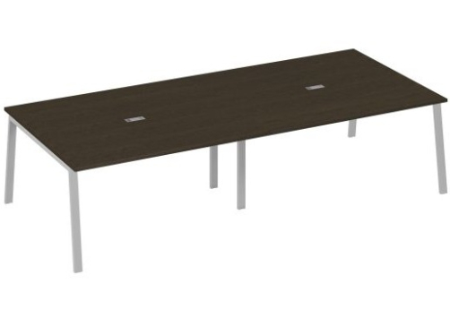 Стол для переговоров Мира Трио, цвет венге + серый