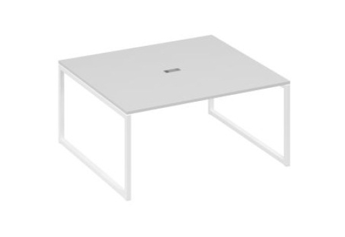 Стол для переговоров прямоугольный Мира Одри, цвет серый + белый