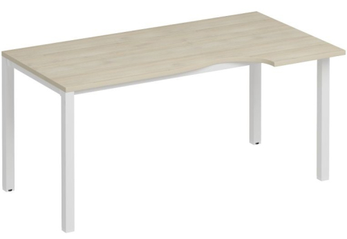 Стол эргономичный правый Прайм Металл 50, цвет шамони светлый + белый