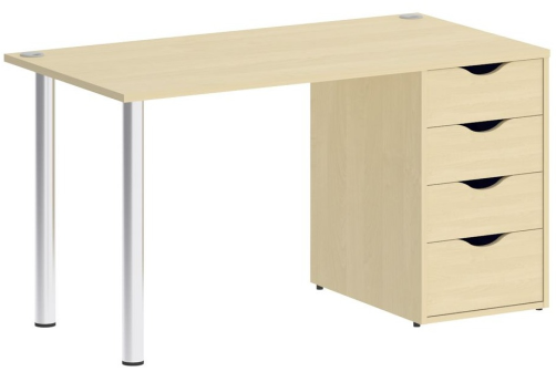 Стол письменный с тумбой 4 ящика, цвет клен