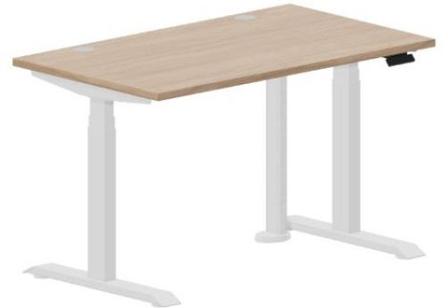 Стол регулируемой высоты (2 заглушки) Бенет, цвет светлый дуб + белый