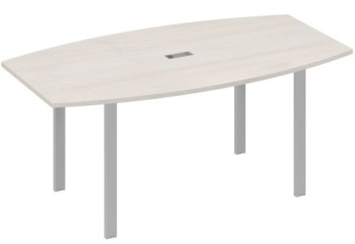 Стол для переговоров фигурный Мира Нумо, цвет дуб шамони + серый