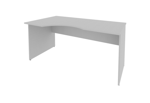 Стол письменный эргономичный левый, цвет серый