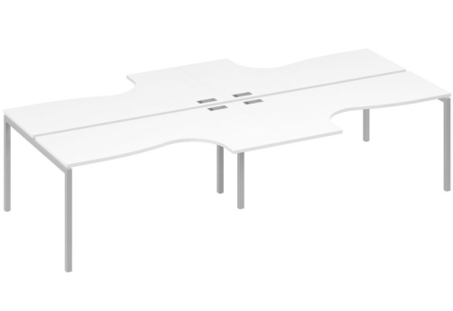 Рабочая станция эргономичная 4х160 Классика Мира Лофт, цвет белый премиум + серый