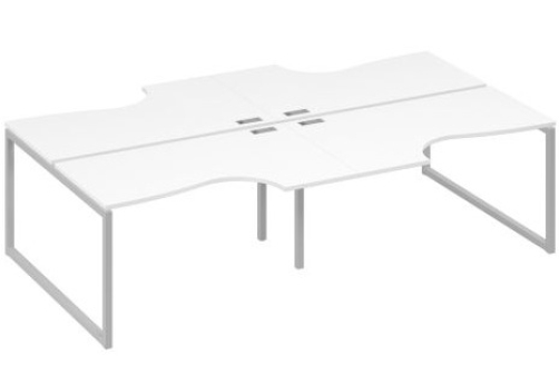 Рабочая станция эргономичная (4х140) Мира Одри, цвет белый премиум + серый
