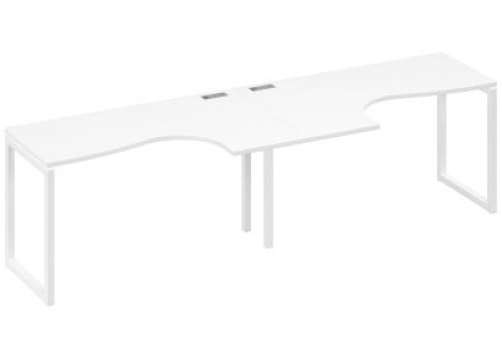Рабочая станция эргономичная (2х140) Мира Одри, цвет белый премиум + белый