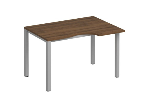 Стол эргономичный правый Прайм Металл 50, цвет орех + серый