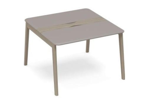 Стол для переговоров с кабель-каналом Види Вуд, цвет вяз + мокко