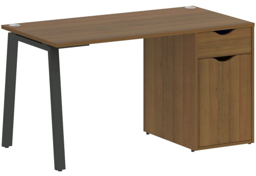 Стол письменный с тумбой, цвет орех + антрацит