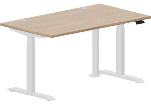 Стол регулируемой высоты (2 заглушки) Бенет, цвет светлый дуб + белый