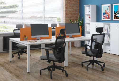 Стол на 4 рабочих места (с просветом) Апрель Люкс Белый, цвет белый