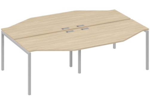 Рабочая станция эргономичная 4х120 Техно Мира Лофт, цвет дуб скандинавский + серый