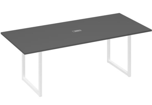 Стол для переговоров прямоугольный Мира Одри, цвет антрацит премиум + белый