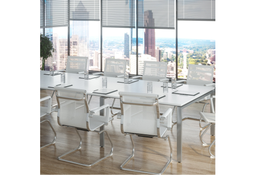 Стол для переговоров (3 столешницы) Апрель Люкс Белый Конференц, цвет белый