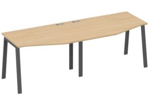 Станция рабочая эргономичная 2х120 Мира Трио, цвет натуральный дуб + антрацит