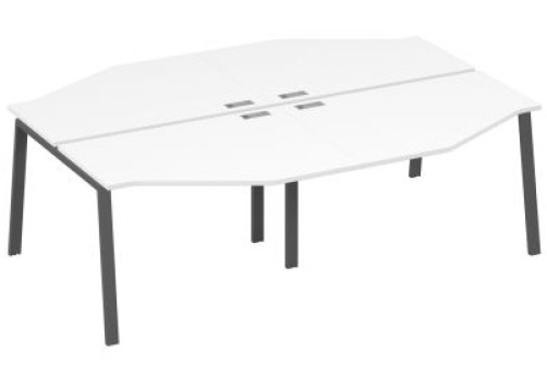 Рабочая станция эргономичная 4х120 Мира Трио, цвет белый премиум + антрацит