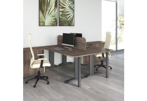 Составной стол на 2 рабочих места Лиани, цвет шамони темный