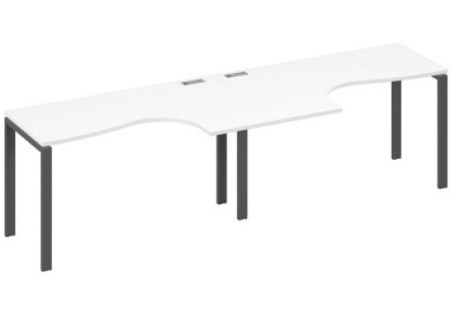 Рабочая станция эргономичная (2х140) Мира Нумо, цвет белый премиум + антрацит