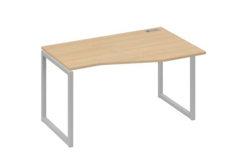 Стол эргономичный правый Мира Одри, цвет натуральный дуб + серый