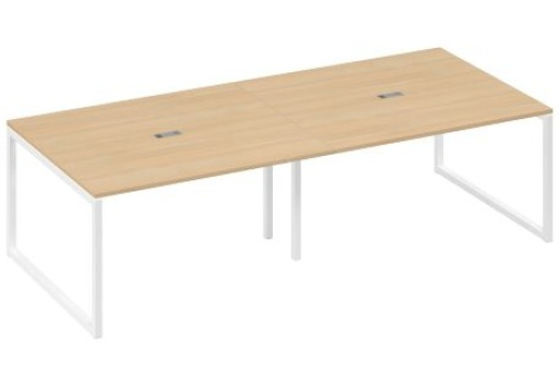 Стол для переговоров прямоугольный Мира Одри, цвет натуральный дуб + белый
