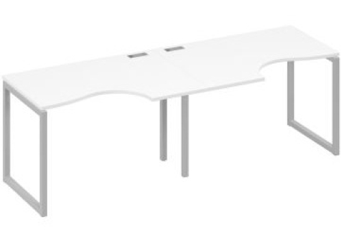 Рабочая станция эргономичная (2х120) Мира Одри, цвет белый премиум + серый