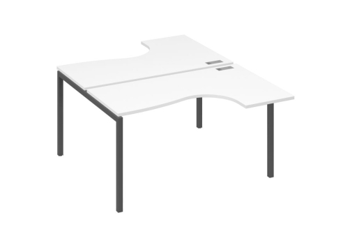 Рабочая станция эргономичная 2х140 Классика Мира Лофт, цвет белый премиум + антрацит
