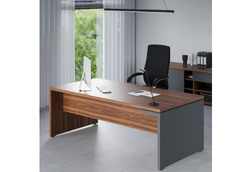Стол рабочий левый Смарт, цвет орех + антрацит
