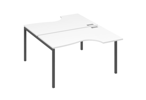 Рабочая станция эргономичная 2х140 Классика Мира Лофт, цвет белый премиум + антрацит