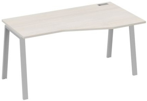 Стол эргономичный правый 160 Мира Трио, цвет дуб шамони + серый