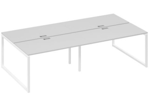 Рабочая станция (4х140) Мира Одри, цвет серый + белый