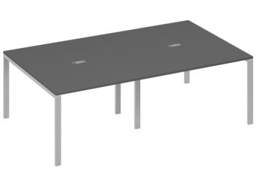 Стол для переговоров прямоугольный Мира Нумо, цвет антрацит премиум + серый