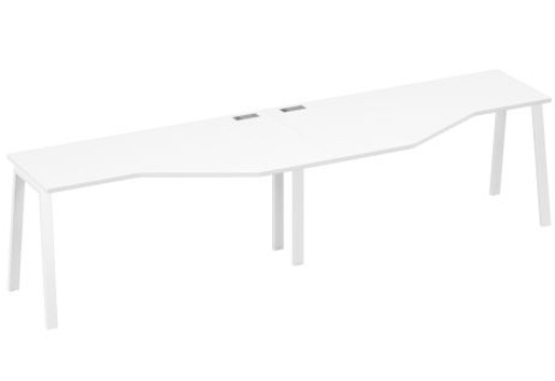 Рабочая станция эргономичная 2х160 Мира Трио, цвет белый премиум + белый
