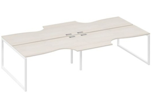 Рабочая станция эргономичная (4х160) Мира Одри, цвет дуб шамони + белый