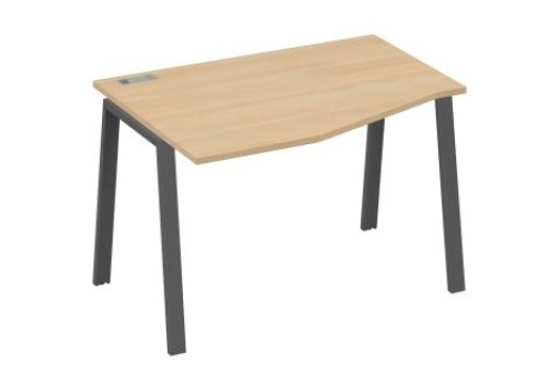Стол эргономичный левый 120 Мира Трио, цвет натуральный дуб + антрацит
