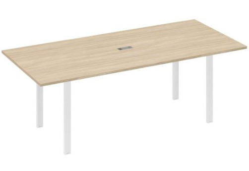 Стол для переговоров прямоугольный Мира Нумо, цвет дуб скандинавский + белый